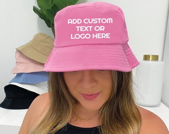 Custom Hot Pink Bucket Hat, Custom Print Bucket Hat, Custom Logo Hat, Custom Text Hat, Bucket Hats, Custom Bucket Hat, Custom Logo Hat