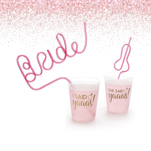 Pailles de pénis avec paille de mariée - Bachelorette Party Favors - Kit de décoration de fête de Bachelorette - Cadeau de douche de mariage