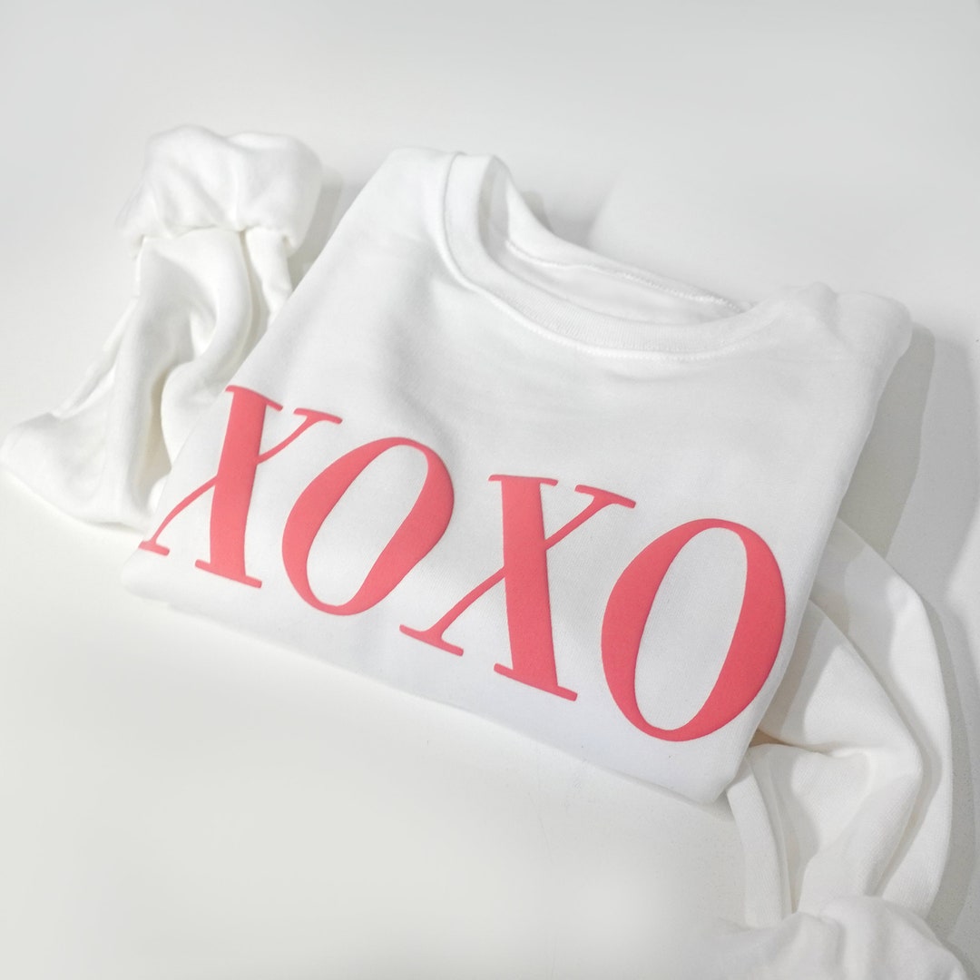 Red Puff XOXO Print Valentines Heart Sweatshirt main image 0