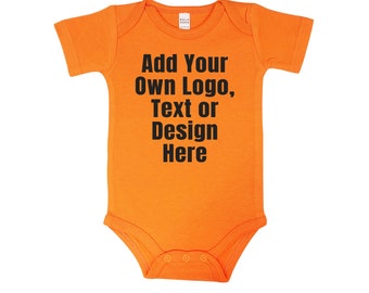 Custom Orange Baby Bodysuit | Royal Blue Personalized Baby Bodysuit | Customizable Baby Bodysuit | Baby Shower Gift | Custom Baby Shirt