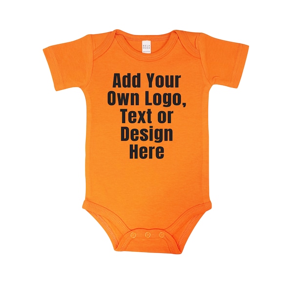 Custom Orange Baby Bodysuit | Royal Blue Personalized Baby Bodysuit | Customizable Baby Bodysuit | Baby Shower Gift | Custom Baby Shirt