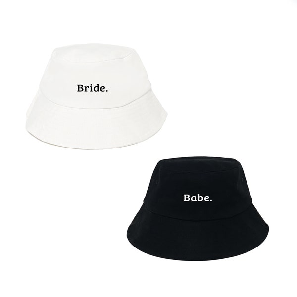 Bride Bucket Hat, Babe Bucket Hat, Custom Bucket Hat, Bachelorette Party Hats, Wedding Gifts