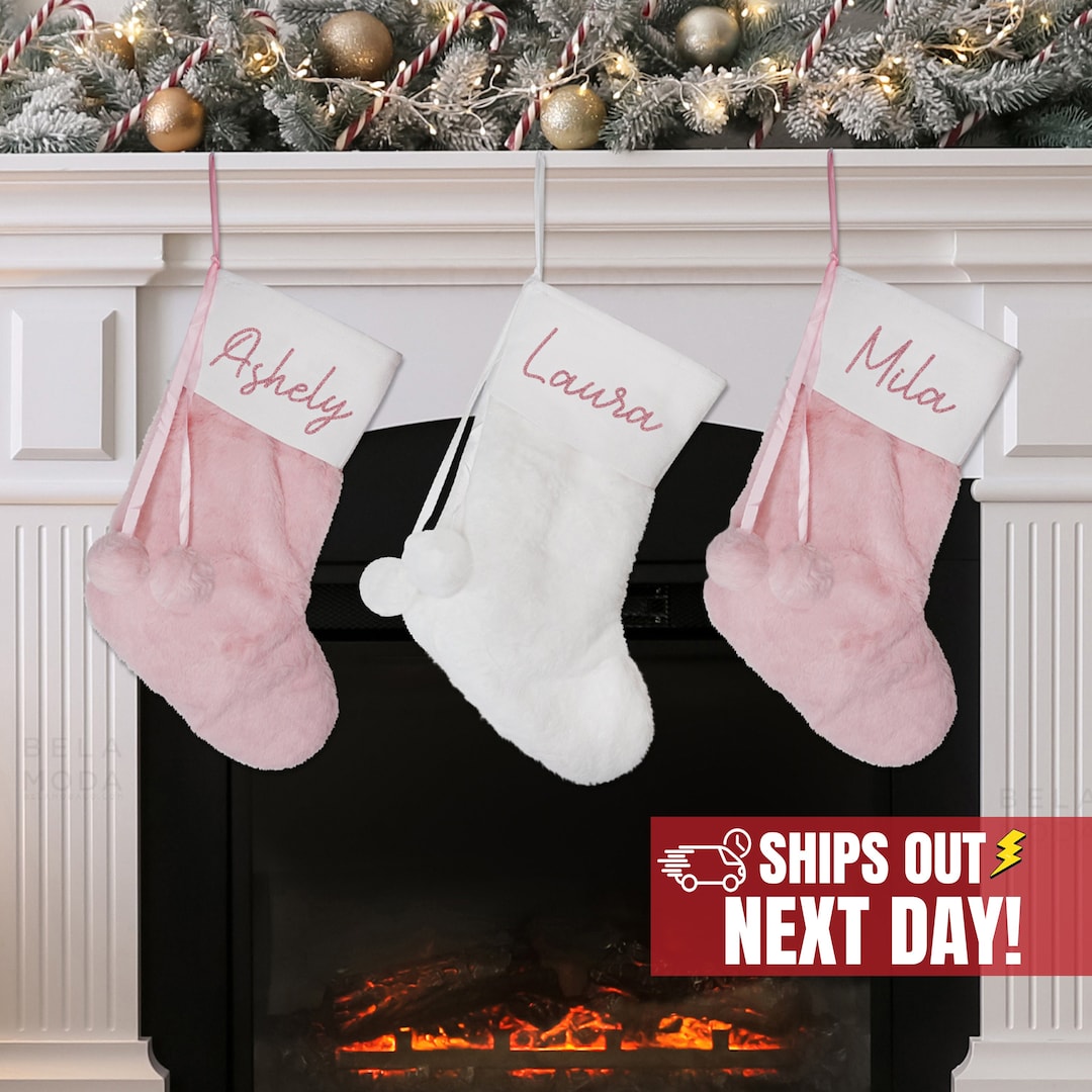 Mini Pink Christmas Stockings 