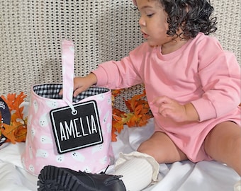 Personalized Pastel Halloween Bag: Custom Trick or Treat Basket