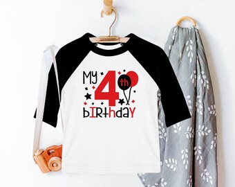 4th Birthday Shirt, Kids Birthday Shirt, Custom Kids Shirts