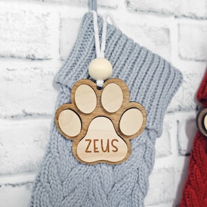 Personalized Dog Paw Ornament ,Personalized Christmas Ornament, Ornaments, Laser Cut, Wood, Handmade, Custom Dogs Name, Dog Ornament
