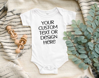 Custom Baby Bodysuit| Personalized Bodysuit | Custom Red Baby Bodysuit | Baby Shower Gift | Design your Own | Colored Custom Bodysuit