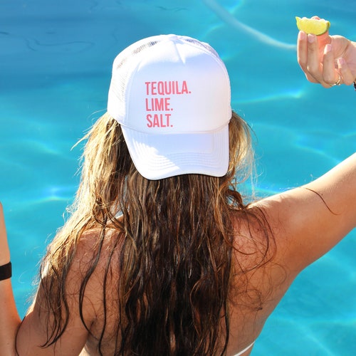 Tequila Lime Salt Hat, Drinking Trucker Hat, Summer Trucker Hat, Drinking Hat, Tequila Hat, Drinking Vibes, Summer Vibes, Gifts for Her