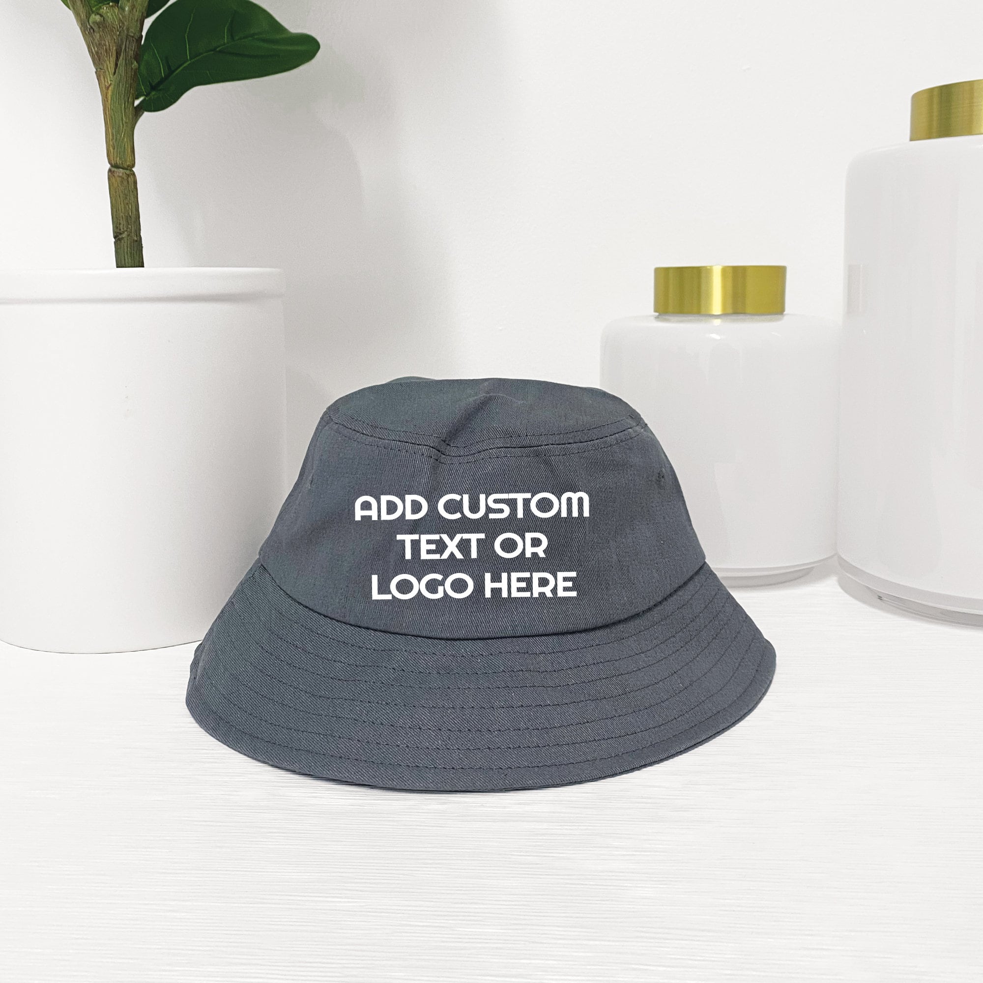 Custom Grey Bucket Hat Custom Print Bucket Hat Custom Logo Etsy