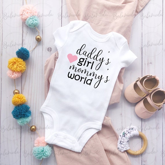 Daddy's Girl Mommy's World Bodysuit Cute Baby Bodysuits Baby