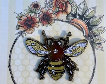 Bee enamel lapel pin