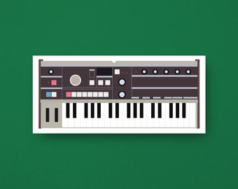 Korg MicroKORG Vinyl Sticker: Synth Sticker, Retro Synth Sticker, Music Sticker, Music Studio, Studio, Korg, Synthesizer, Birthday Gift