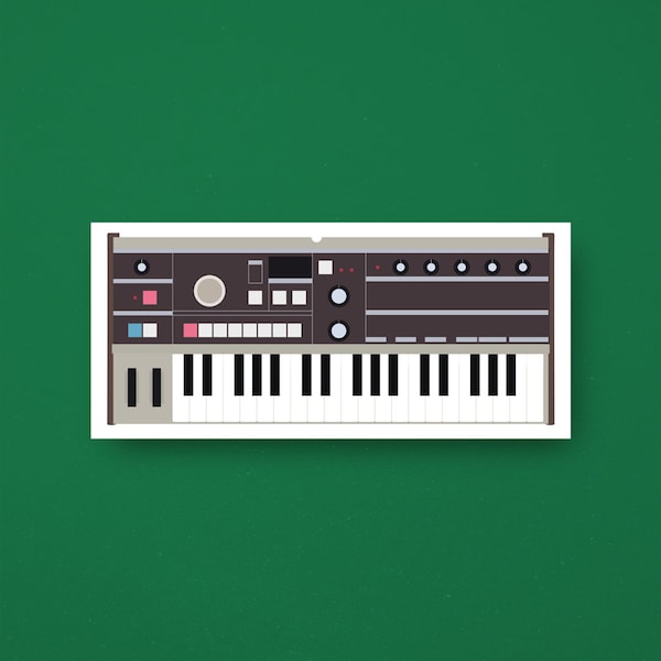 Korg MicroKORG Vinyl Sticker: Synth Sticker, Retro Synth Sticker, Music Sticker, Music Studio, Studio, Korg, Synthesizer, Birthday Gift