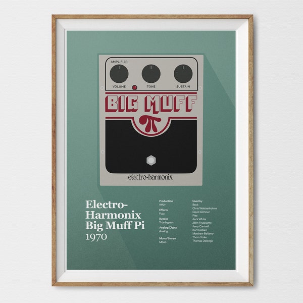 Electro-Harmonix Big Muff Giclée Print, Guitar Pedal Poster, Large Wall Art, Living Room Decor, New Home, Music Studio, Music Production