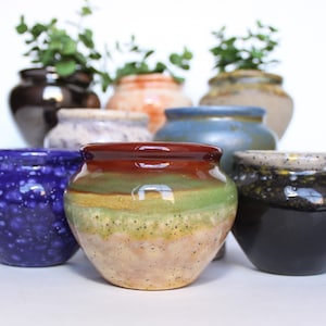 Ceramic Wall Planter - small ceramic vase, air plant pot, flat wall vase, succulent planter, new mexico pottery, propagation vase