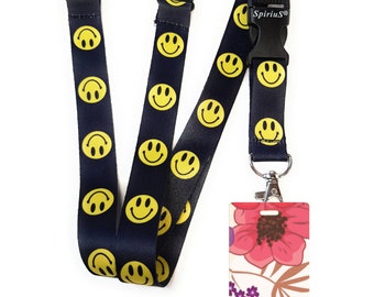 Spirius smiley Lanyard Neck Strap with safety clip for ID Card Badge Holder Spirius smiley Lanyard Neck Strap with safety clip for ID Card Badge Holder