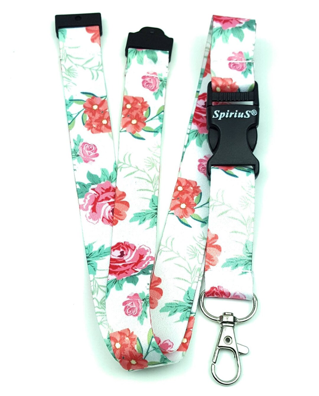 2 X Spirius Flowers In Black Breakaway Lanyard Neck Strap And Black ID - Foto 2