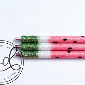 Watermelon Glitter Pen | Refillable Pen | Custom InkJoy Pen| Watermelon | Gift | Summer | Nurse | school | office | journal | gift