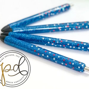 Patriotic Glitter Pen | Refillable Pen | Custom glitter pen | Epoxy Pen | InkJoy pen | Gift | Veteran | 4th of July | Christmas gift