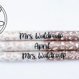 Rose Gold Leopard Glitter Pen | Ombré | Refillable Pen | Custom Pen | Epoxy Pen | Rose gold | Leopard | Nurse |Teacher | Christmas | gift