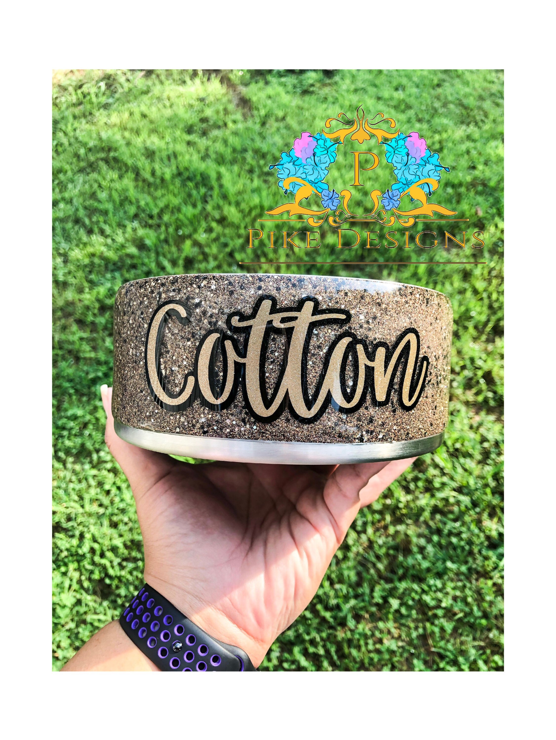 Custom Dog Bowl Glitter Dog Bowl Yeti Dog Bowl Pet Bowl Etsy