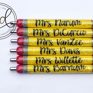 Pencil Pen | Glitter Pen | Custom inkjoy gel pen | teacher | office | teacher appreciation | Christmas gift