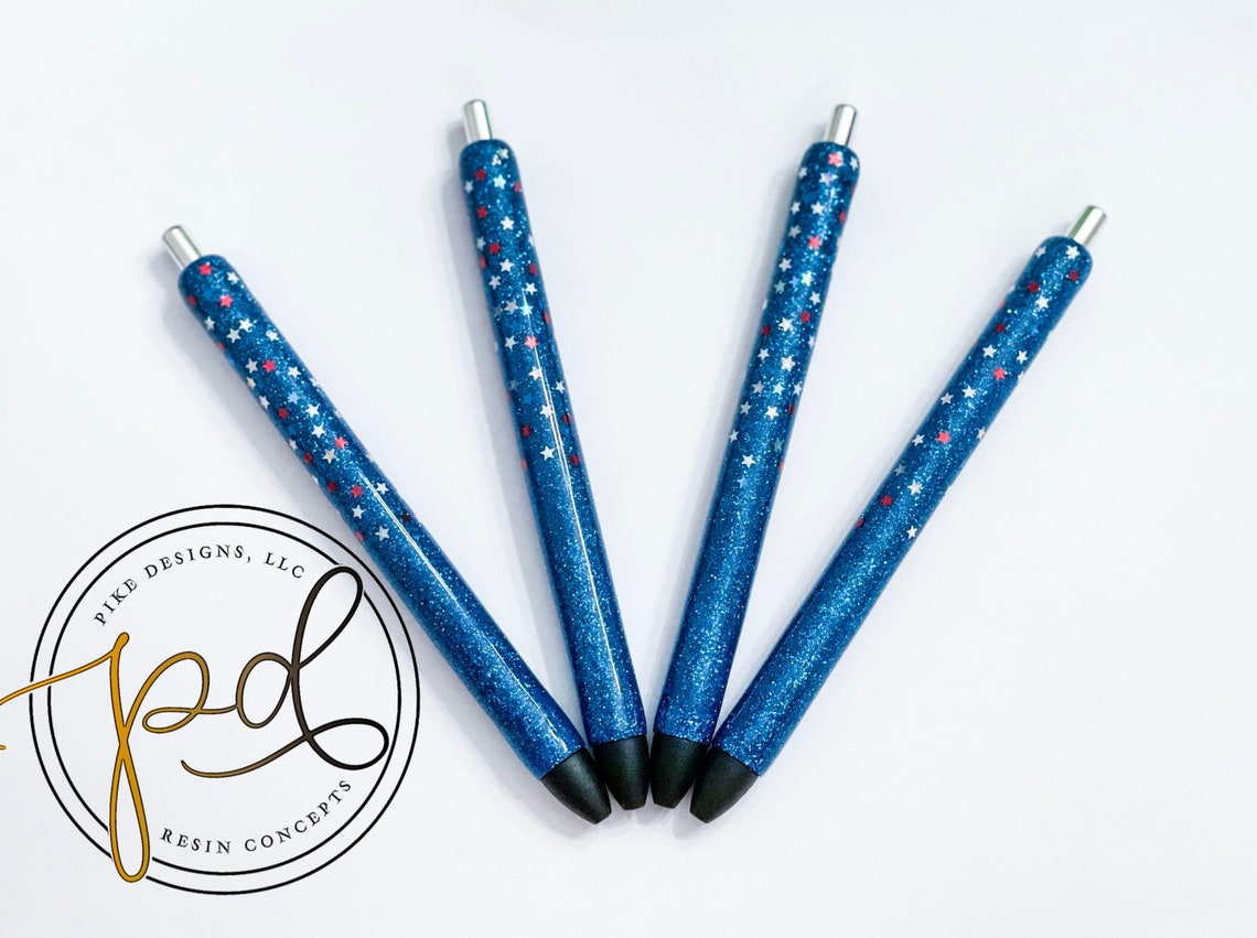 Patriotic Glitter Pen Refillable Pen Custom Glitter Pen Etsy
