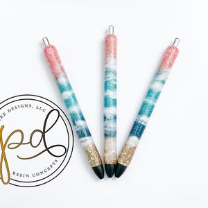 Glitter Beach Pen | Ombré | Refillable Pen | Custom Inkjoy | Glitter Pen | Ocean | Beach | wedding | teacher | beach life | nurse | gift