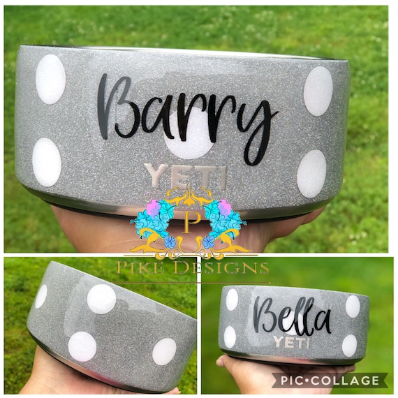 personalized yeti dog bowl