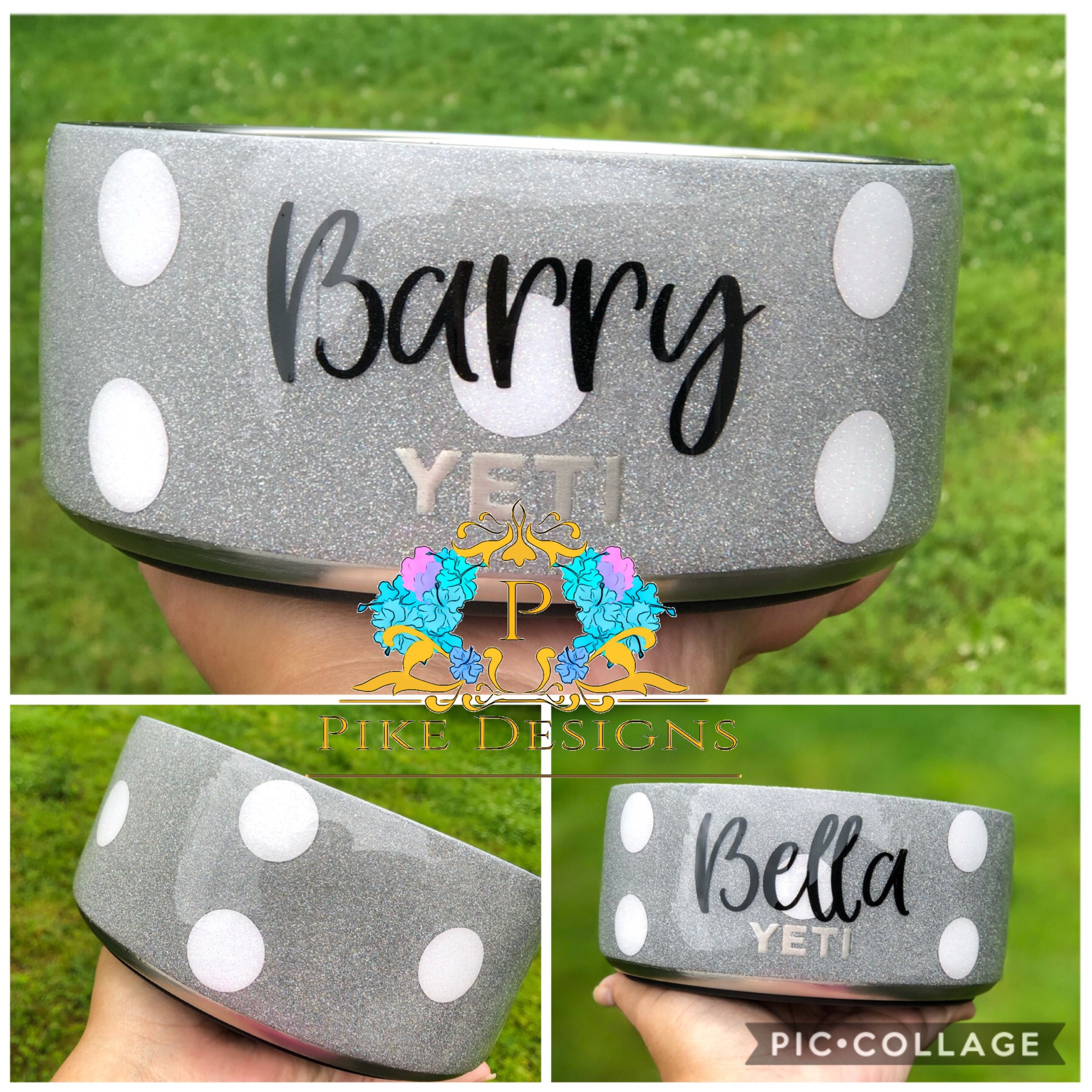 Custom Dog Bowl Glitter Dog Bowl Yeti Dog Bowl Pet Bowl Etsy