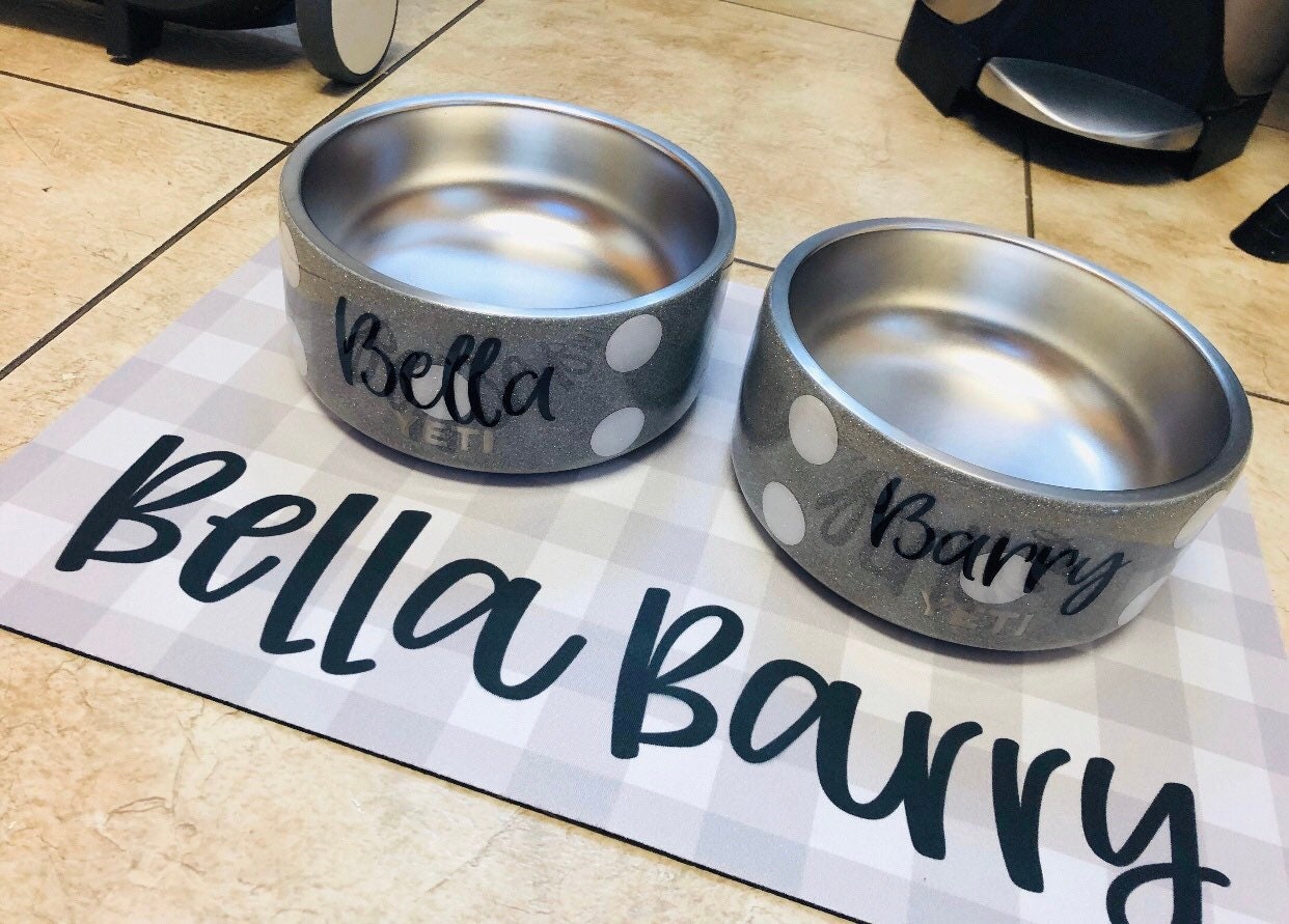 Custom Dog Bowl Glitter Dog Bowl Yeti Dog Bowl Pet Bowl Etsy