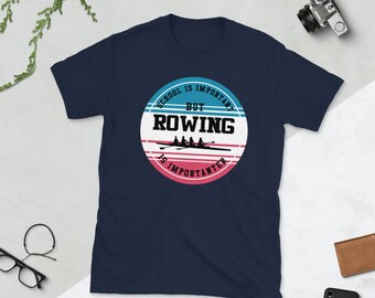 Damen Kurzarm Girlie T-Shirt Rowing Logo Rudern Rudersport 