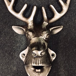 Lovely Stag Deer Head Cast Iron Bottle Opener with Antlers
