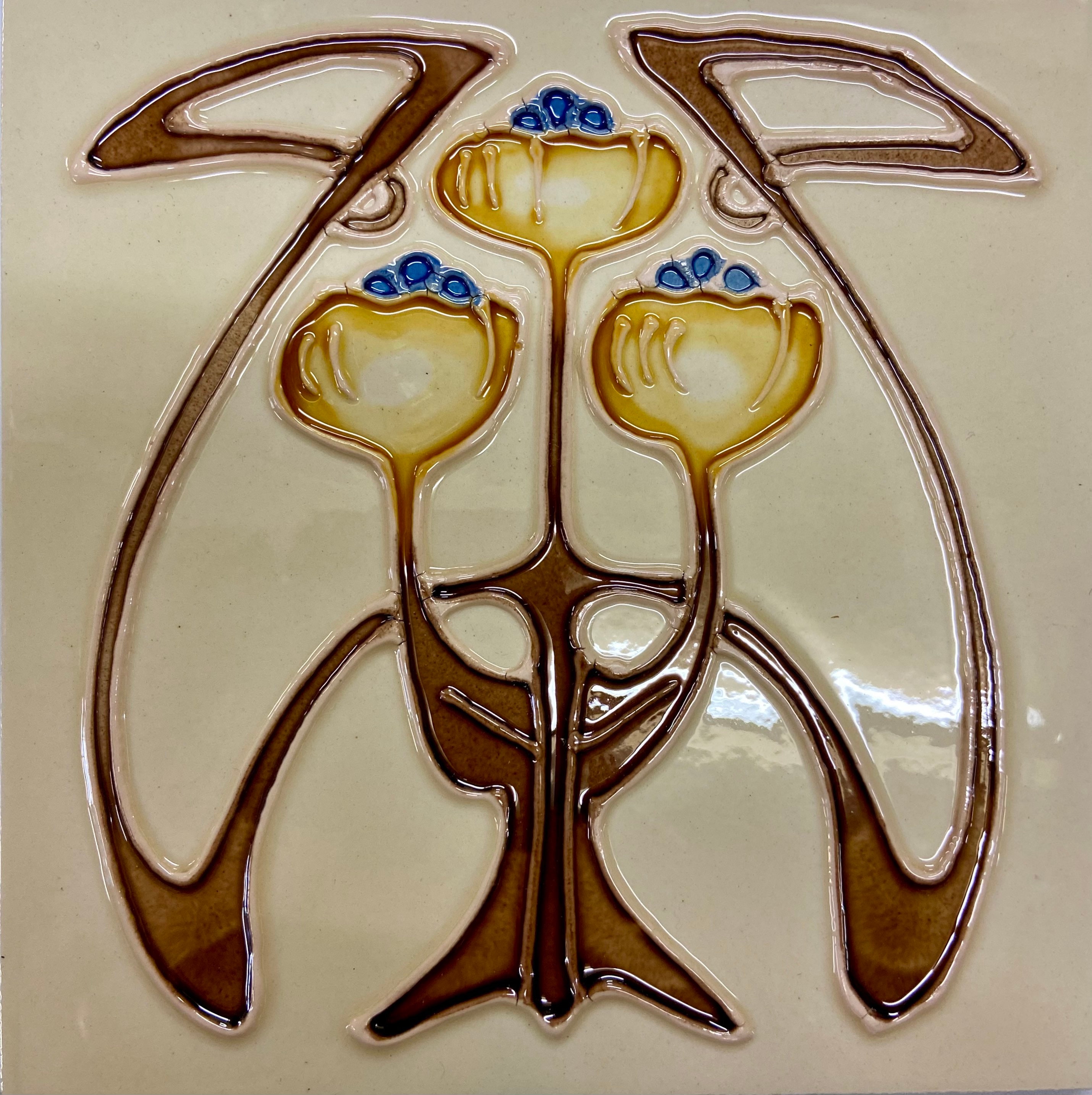 Fabulous Art Nouveau Tubelined Fireplace Tile - Etsy UK
