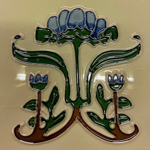 Superb Art Nouveau Tubelined Fireplace tile
