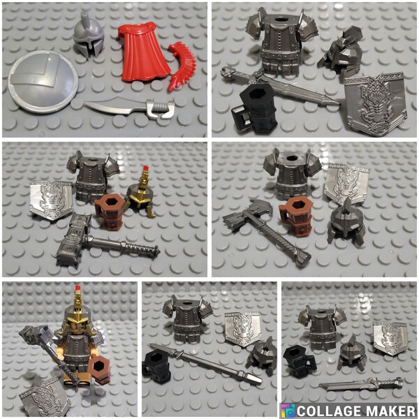 Minifigure Weapons - Medieval Weapons / Armor - 5 Pieces