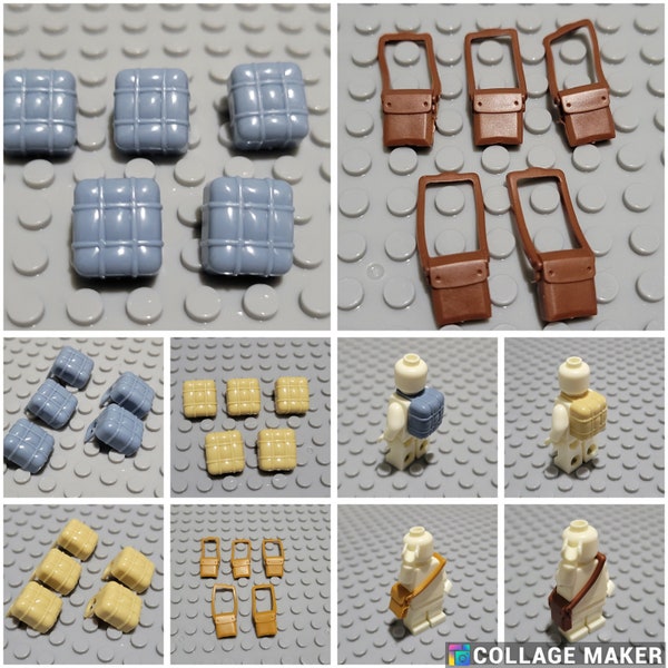 Accessories - 5 Pieces Messenger Bags or Backpack for Adventurous Minifigures