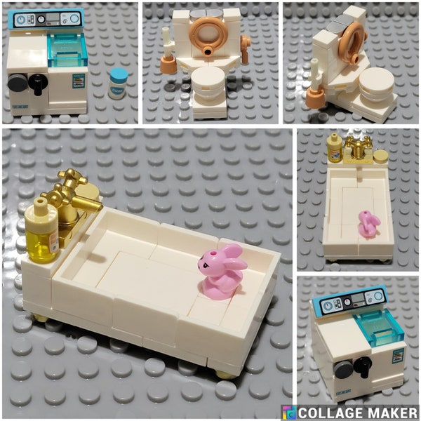 Household Items #04 - Washing Machine, Bathtub,  and Toilet - Unbranded Blocks