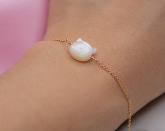 White Cat Bracelet - Artemis - Luna - Gold Filled - 90s Anime Inspired - Venus - Magical Girl - Kawaii - Feminine - Usagi - Minimalist