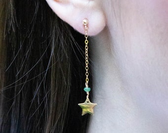 Jupiter Green Earrings - Star Drop - Celestial - Cosmic - Galaxy |- 90s Anime Inspired - Kawaii - Usagi - Magical Girl - Luna