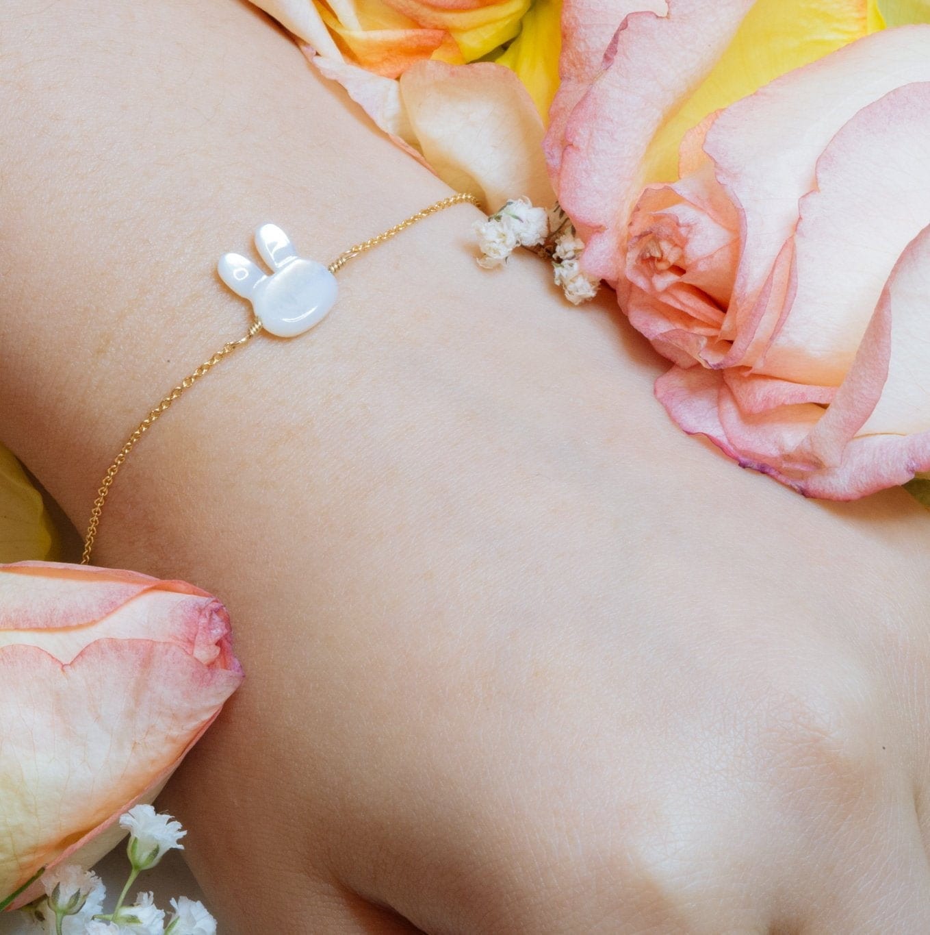 White Bunny Rabbit Bracelet - Usagi - Moon - Anime Inspired - Celestial - Dainty - Magical Girl - Kawaii - Feminine - Goldfilled - Silver -