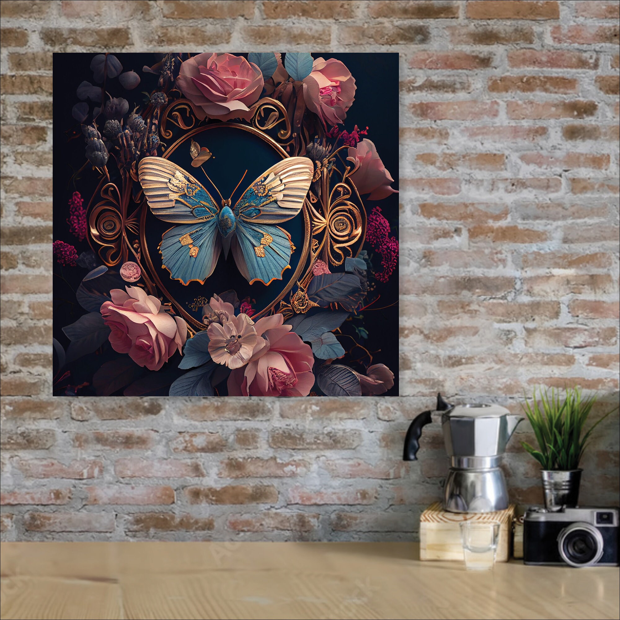Large Butterfly Wall Art Printable Poster Maximalist Decor Etsy