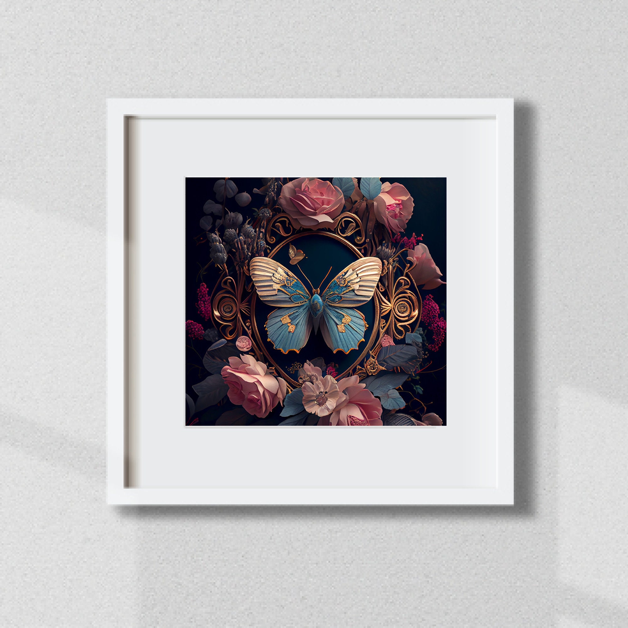 Large Butterfly Wall Art Printable Poster Maximalist Decor Etsy