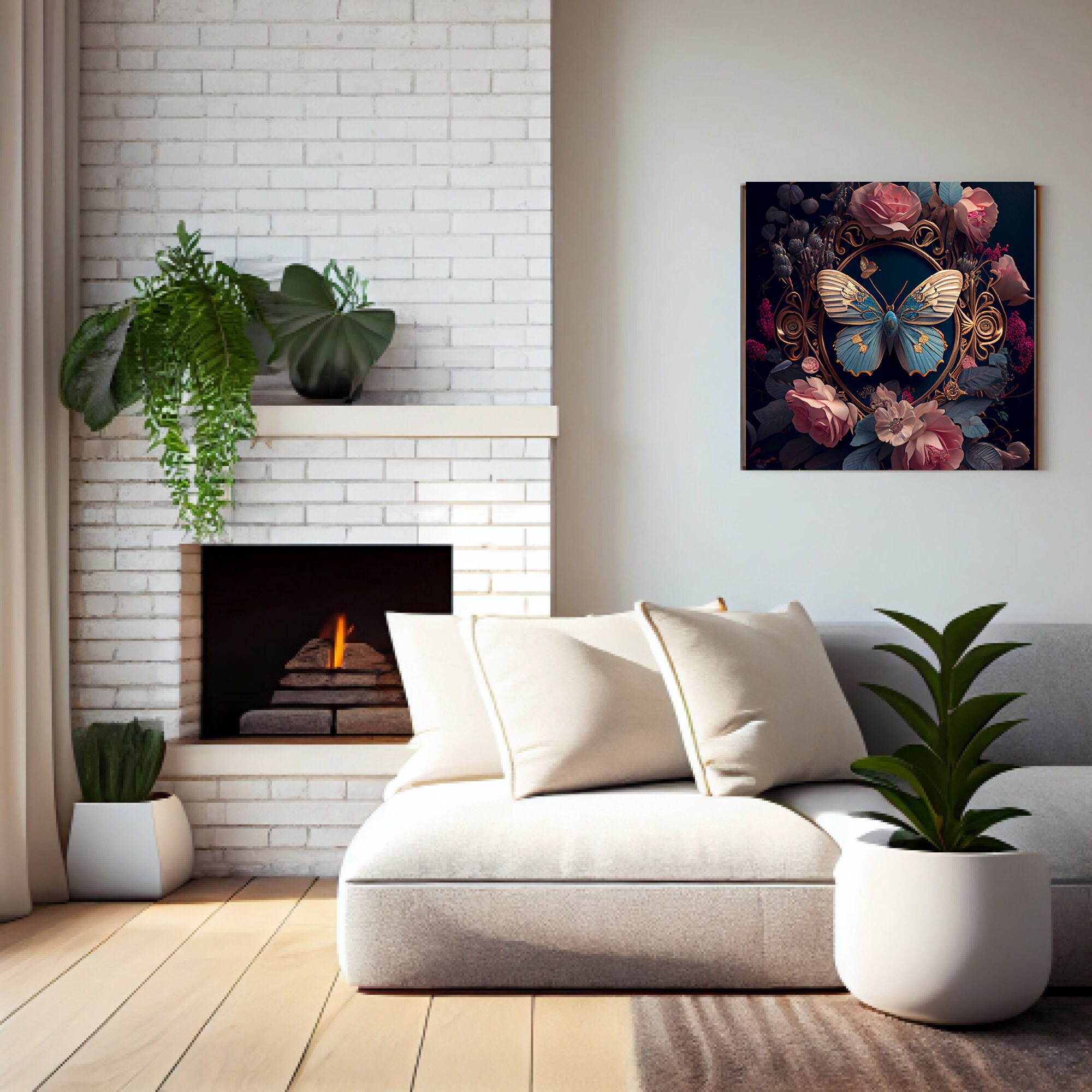 Large Butterfly Wall Art Printable Poster Maximalist Decor Etsy