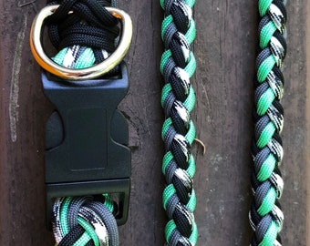 Handmade paracord multipurpose leash and M/L adjustable collar