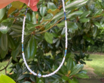 Beaded Surfer Evil Eye Choker Necklace