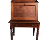 Antique Victorian Walnut Apothecary Drop Front Secretary Writing Desk