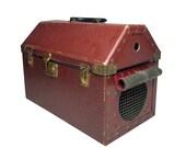 Vintage Houndstooth Cat Pet Carrier Travel Dome Luggage Case
