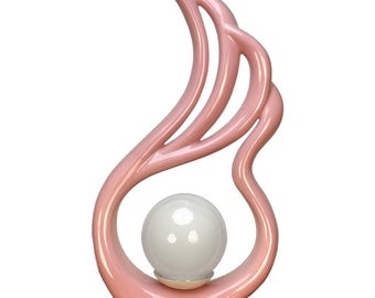 Vintage Art Deco Flamingo Mauve Pink Porcelain Orb Table Lamp
