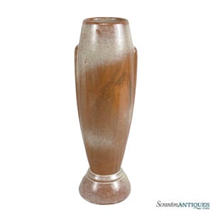Vintage Art Deco Ceramic Brown & Tan Bullet Vase